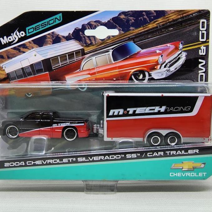 Diecast 2004 Chevrolet Silverado SS / Car Trailer Maisto 1:64 Tow & Go