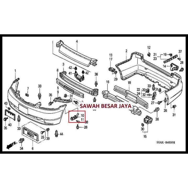 BEST DEAL BRACKET BRAKET BREKET SPACER - PLASTIK PEGANGAN DUDUKAN BUMPER BEMPER DEPAN HONDA CIVIC ES