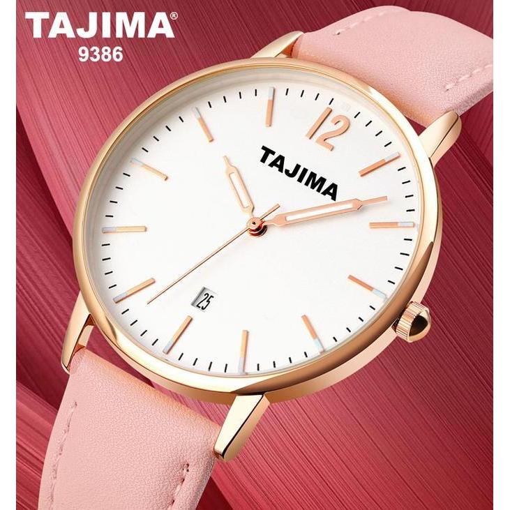 Jam Tangan Wanita Tajima 9386 Analog Date Kulit Original Tajima Garansi 1 tahun