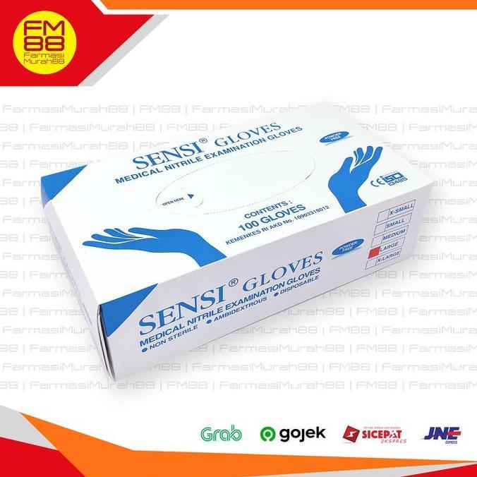 Sensi Glove Nitrile Isi 100Pcs Tersedia Ukuran S,M,L