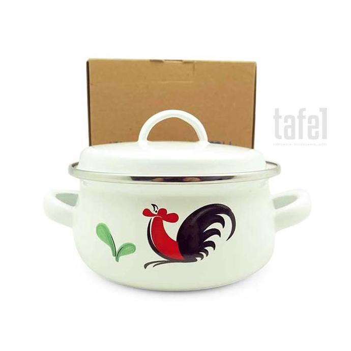KEDAUNG Panci Enamel Ayam Jago 14cm + tutup WS