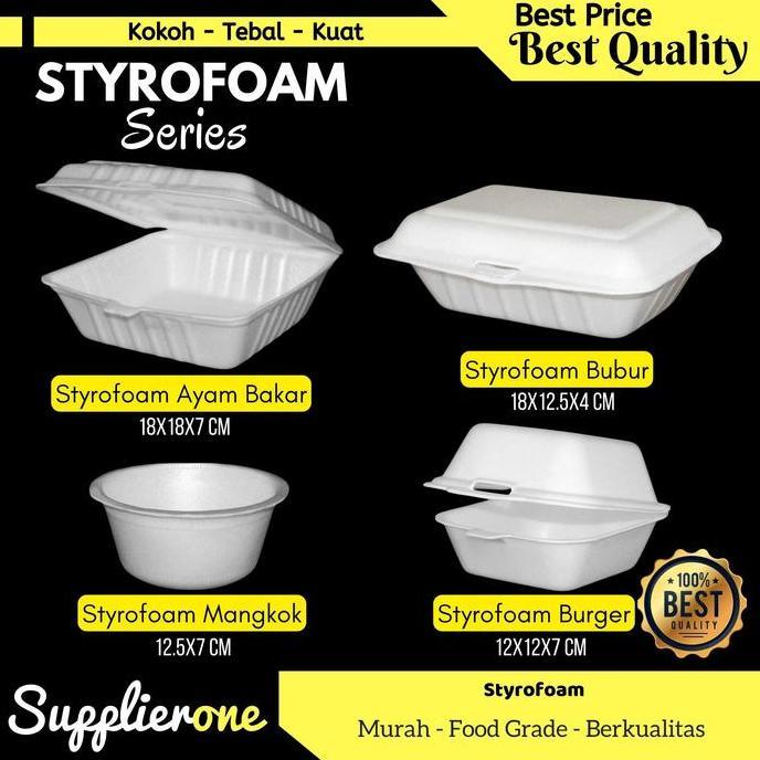 Styrofoam Burger / Styrofoam 12x12x7 Cm / Sterofoam Makanan