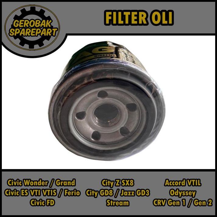 DISKON FILTER OLI / OIL FILTER - HONDA CIVIC WONDER GRAND ES VTI VTIS FERIO FD / CITY Z SX8 GD8 / JA