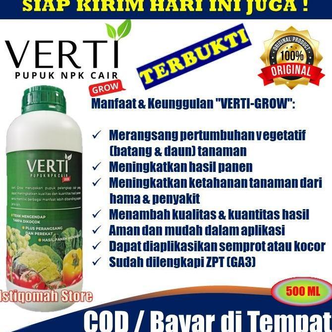 VERTI GROW 500ml Pupuk NPK Cair untuk Pertumbuhan Tanaman Cabe Cabai