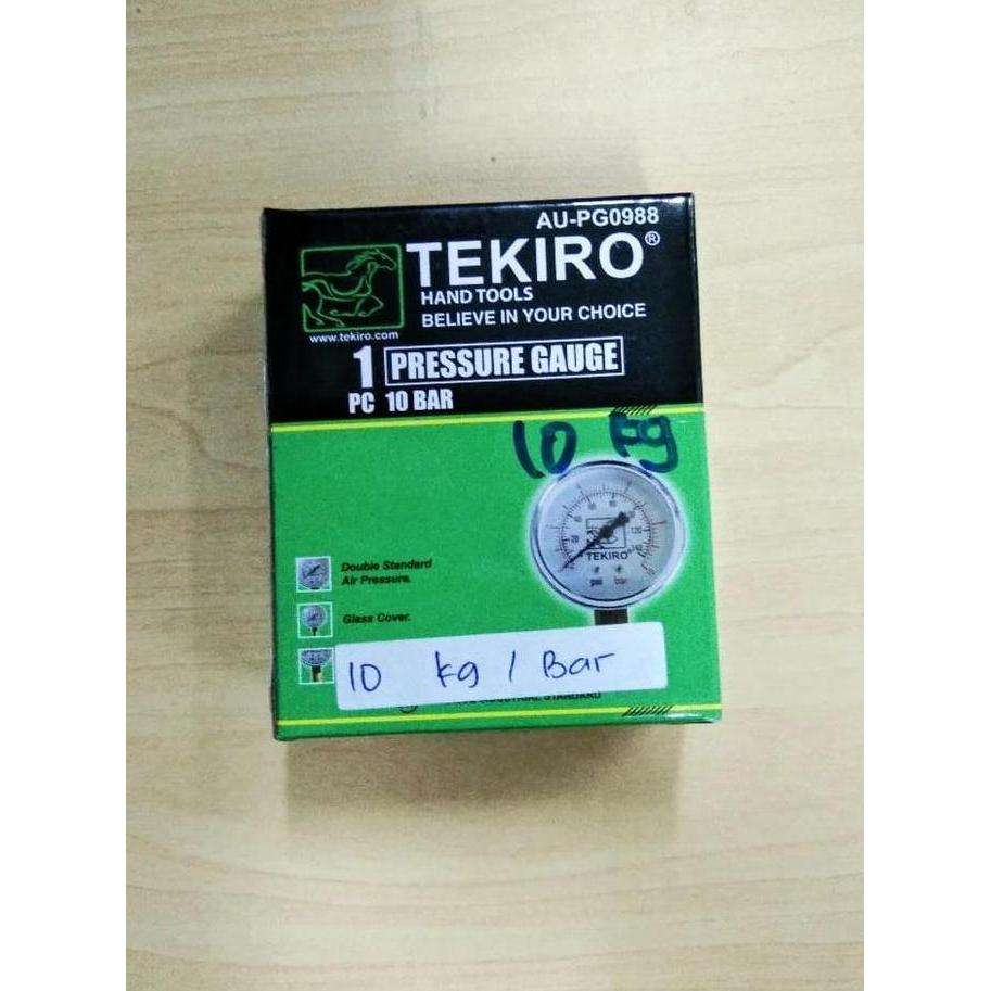 TEKIRO Manometer Ukuran Tekanan Angin 10 Bar 10Bar