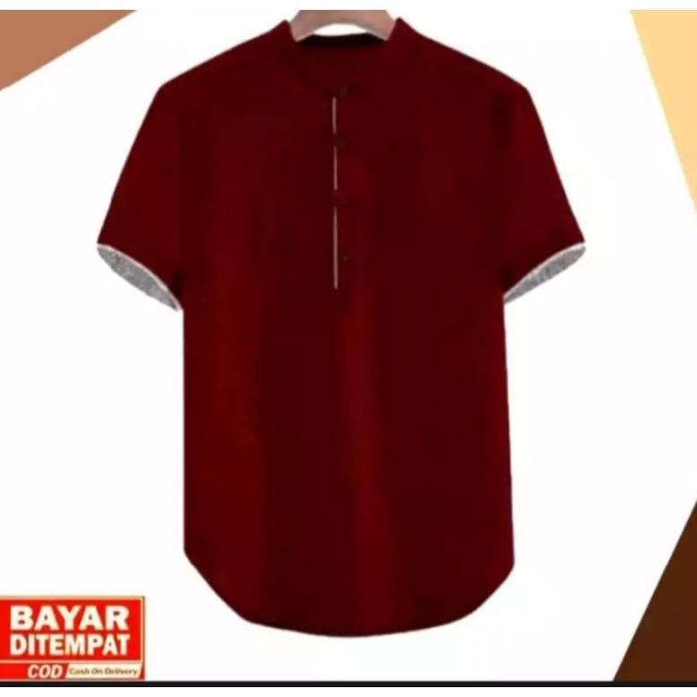 Flash Sale Atasan Baju Kemeja Laki Laki-Laki Baju Koko Putih Anak Sd-Smp Baju Lebaran Baju Koko Rema