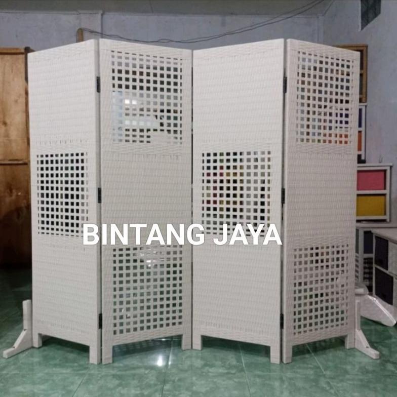 4 PINTU Sketsel Pembatas Ruangan Rotan Sintetis Sekat Ruangan Minimalis Modern Murah