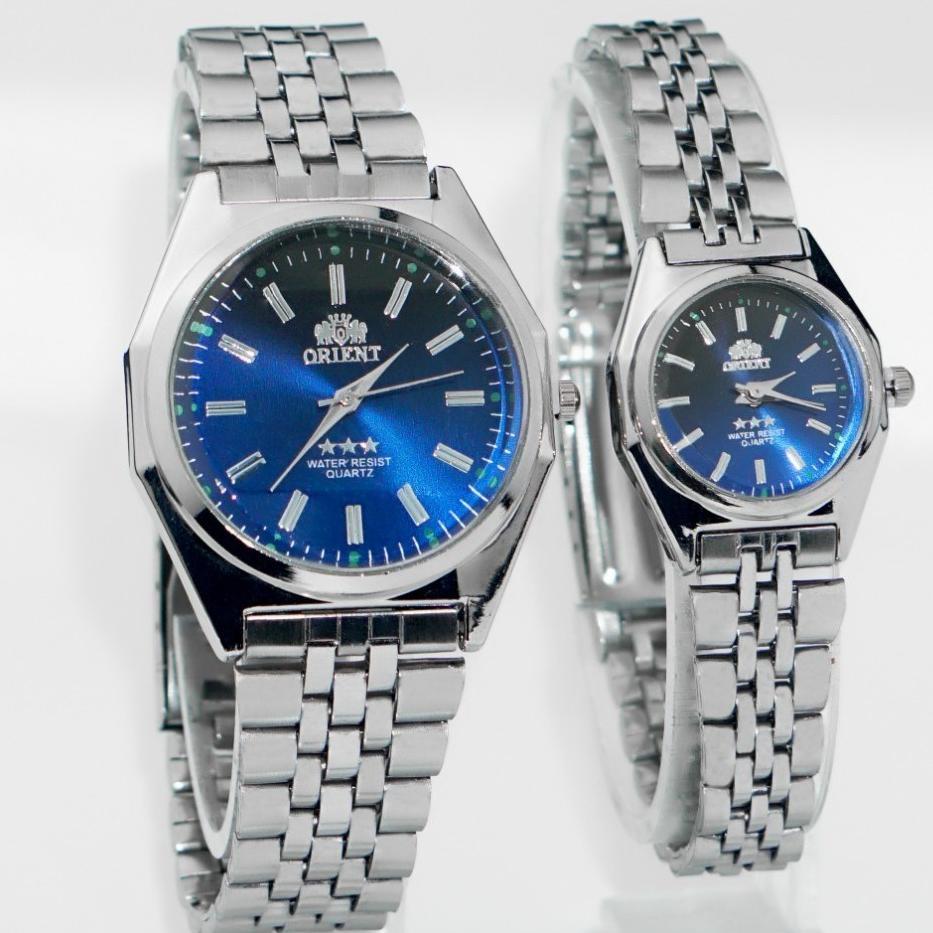TERBARU WBS JAM TANGAN COUPLE ORIENT RANTAI PREMIUM PRIA WANITA GROSIR MURAH ARLOJI OR001 KEKINIAN