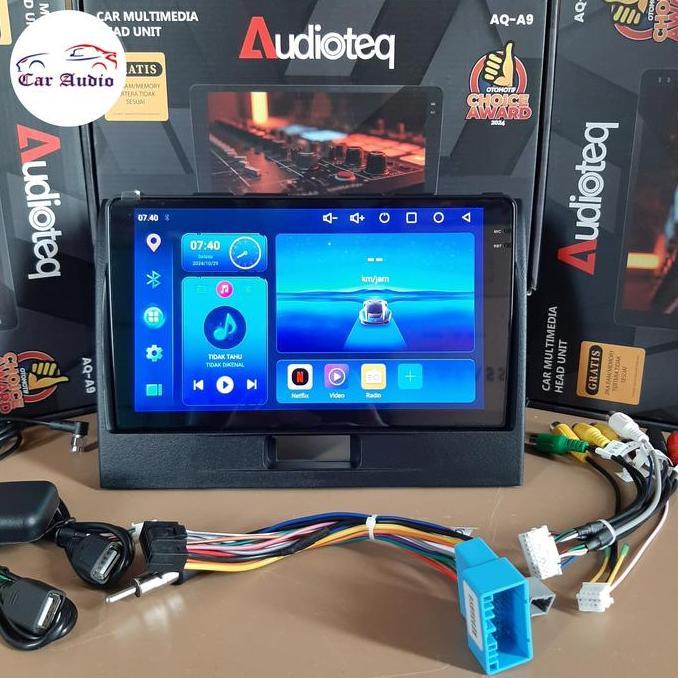 HEAD UNIT ANDROID WAGON / KARIMUN WAGON R ANDROID 9 INCH AUDIOTEQ 2 / 64 GB INCELL BLACK SCREEN ANDR