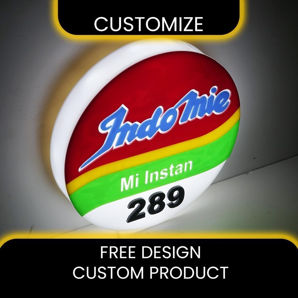 Emboss Minimalis Sign Box I Neon Box Round Huruf Timbul Design Custom