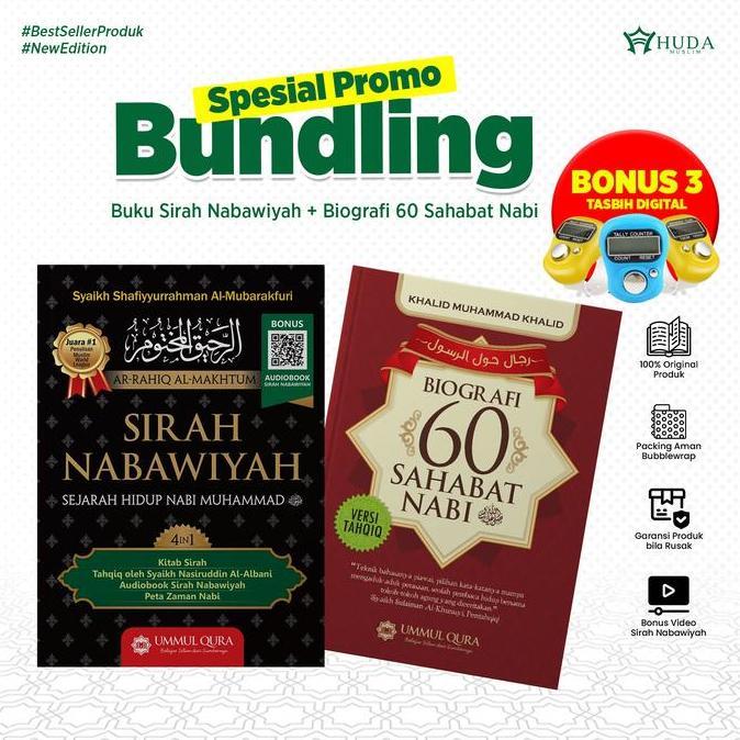 TERBARU Paket Bundling Hemat Sirah Nabawiyah  Original & Biografi 60 sahabat nabi Saw, Buku sejarah 