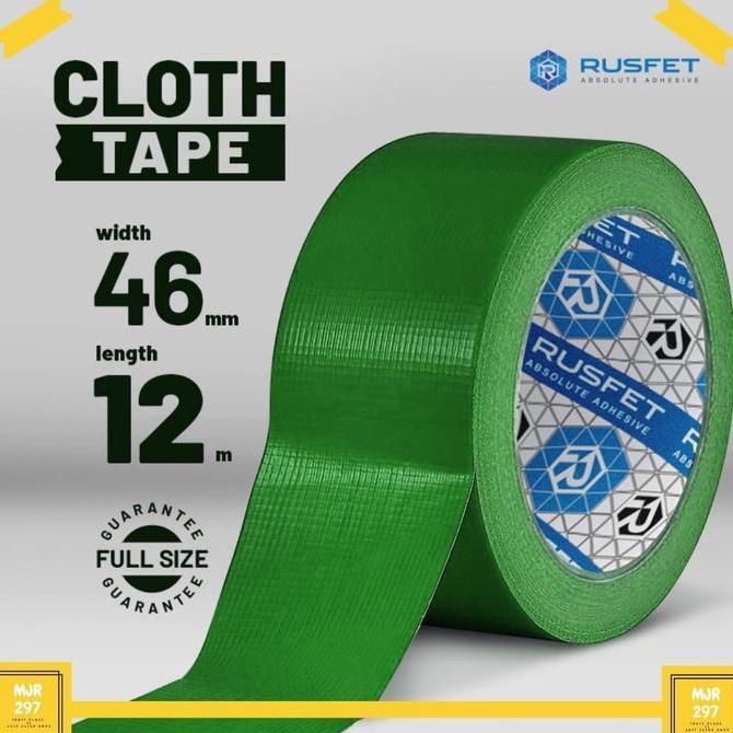 Lansungkirim- Lakban Kain Cloth Tape Isolasi Warna Hijau Rusfet Varian Ukuran