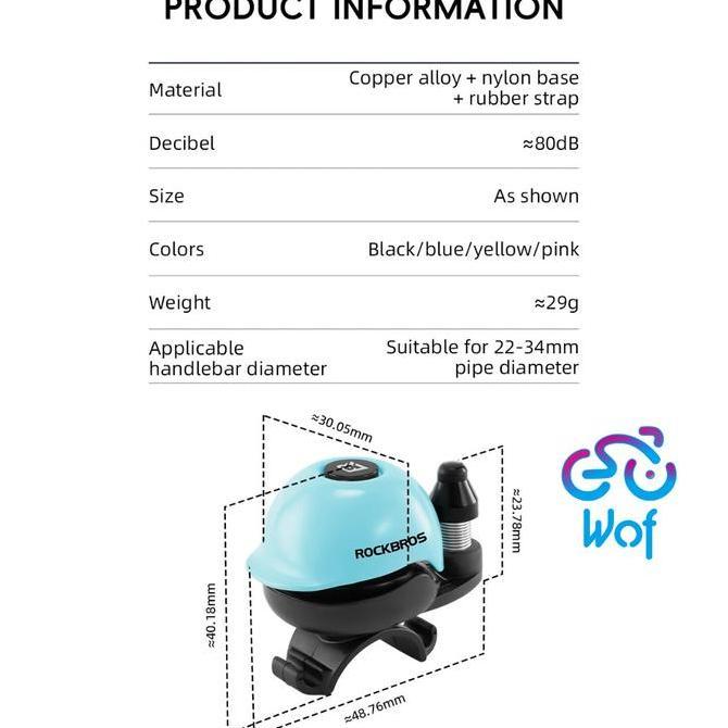 ROCKBROS 2025-1A Bel Sepeda Gunung Sepeda Jalan Raya Suara Klakson Alarm Bentuk Topi Helm Bel MTB Kl
