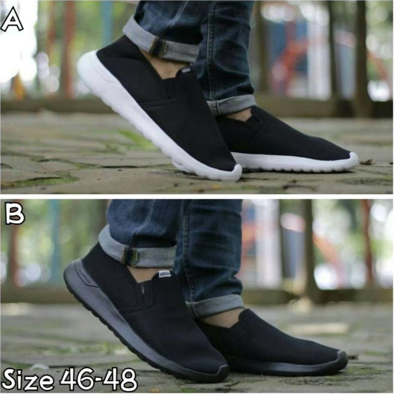 SEPATU SLIP ON PRIA UKURAN JUMBO BIG SIZE 45 46 47 48 ADIDAssS CLOUDFOAM SLIP ON PRIA UKURAN BESAR S