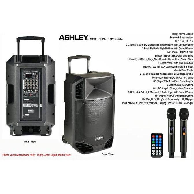 Promo Speaker Aktif Portable Ashley Spa 15 Spa15 Original 15 Inch Cod
