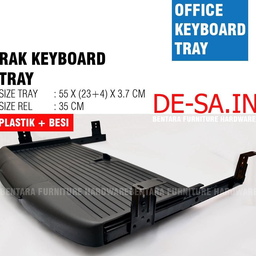 RAK KEYBOARD TRAY REL LACI KEYBOARD MEJA KOMPUTER KERJA OFFICE KOMPUTER