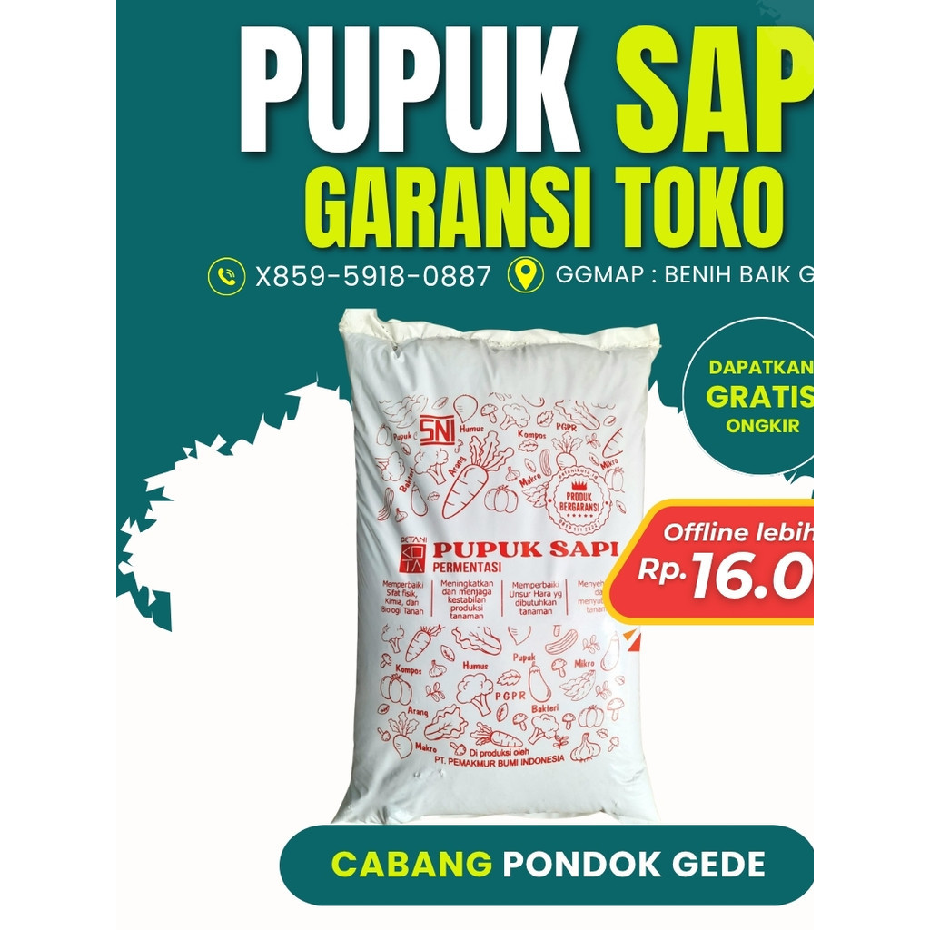 Pupuk Kandang Sapi Fermentasi Penyubur Tanaman Berkualitas / Pupuk Kandang