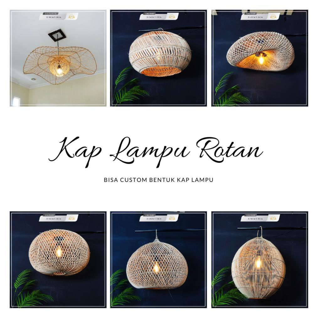 Kap Lampu Ukuran Besar Rotan Gantung Hiasan Rumah, Cafe, Hotel Dll DISKON
