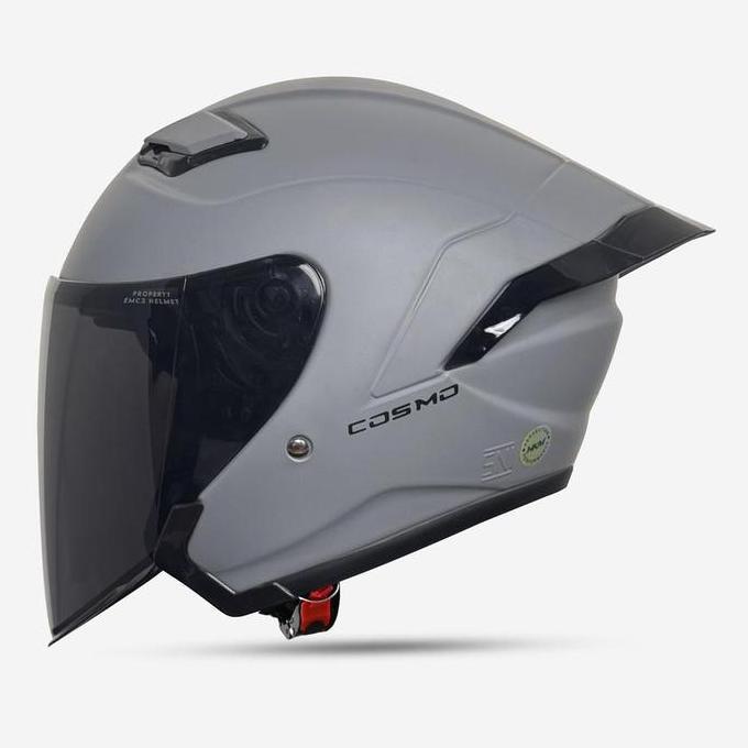 Helm Half Face MLA COSMO Paket Ganteng  - Grey Doff Helmet