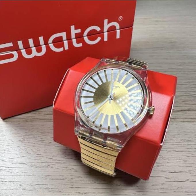 Ready  Swatch Analog Jam Tangan Rantai Unisex GE248B RAYON DE SOLEIL Original