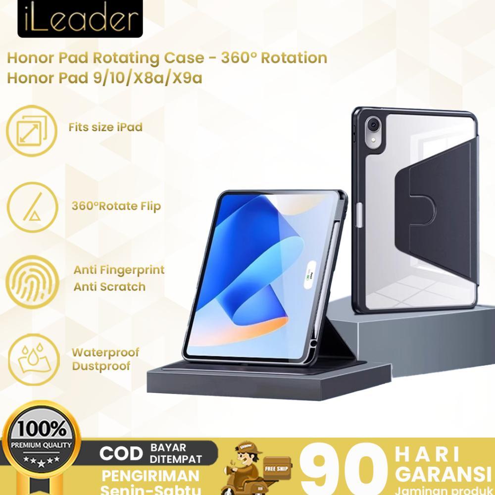 iLeader Case Putar Honor Pad 9/10/X8a/X9a - Pelindung Tablet Rotasi 360 8-Sudut Tipis Anti Gores aks