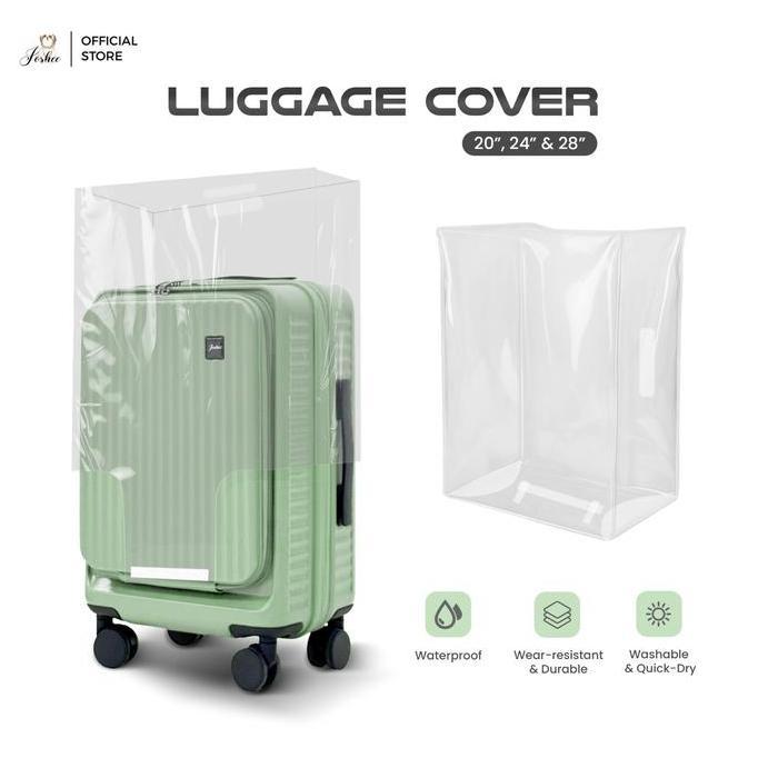 Spazieren- Joshee Sarung Koper Luggage Cover Pelindung Bahan Pvc Transparant Tebal Mika Koper