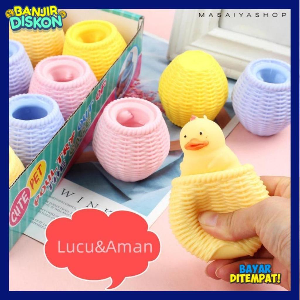 Exclusive Kym-Mainan Pop It Squishy Ayam Bebek Lucu Karet Silikon Viral