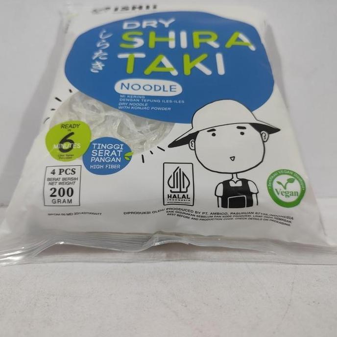Ishii Dry Shirataki Noodle Ambico 200gr - Mie Shirataki Konjac Iles-iles Vegan Halal