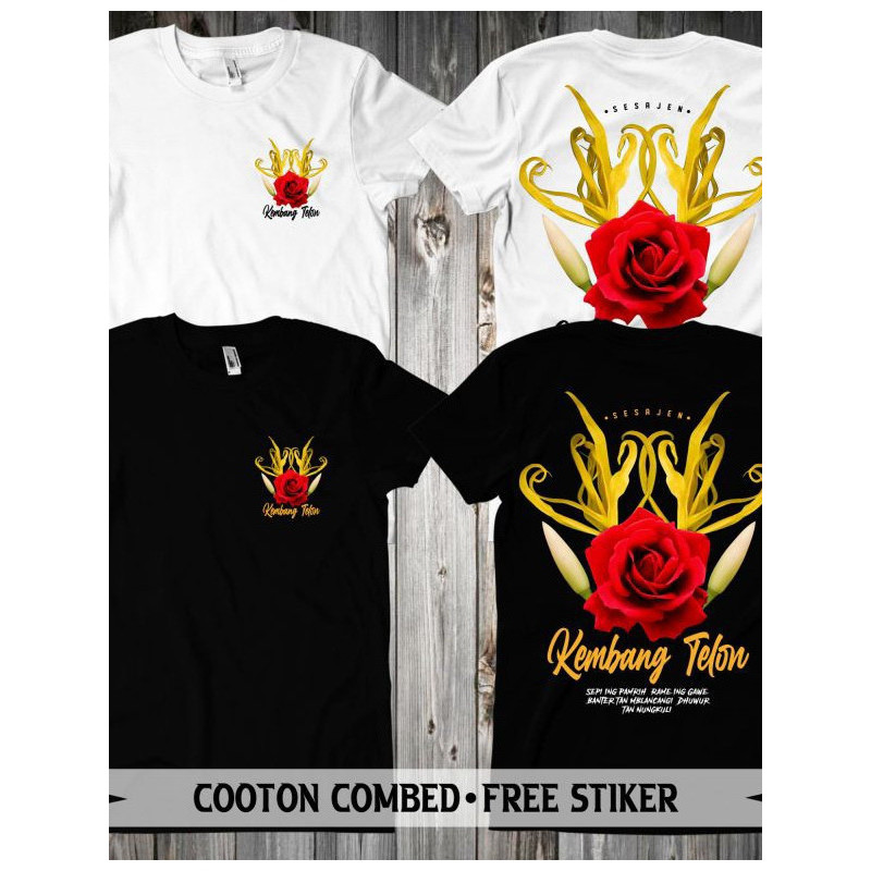V169 KAOS NETRAL SESAJEN JAWA KEJAWEN KEMBANG TELON KOAS BUDAYA CULTURE JAWA ORIGINAL KATUN HITAM PE