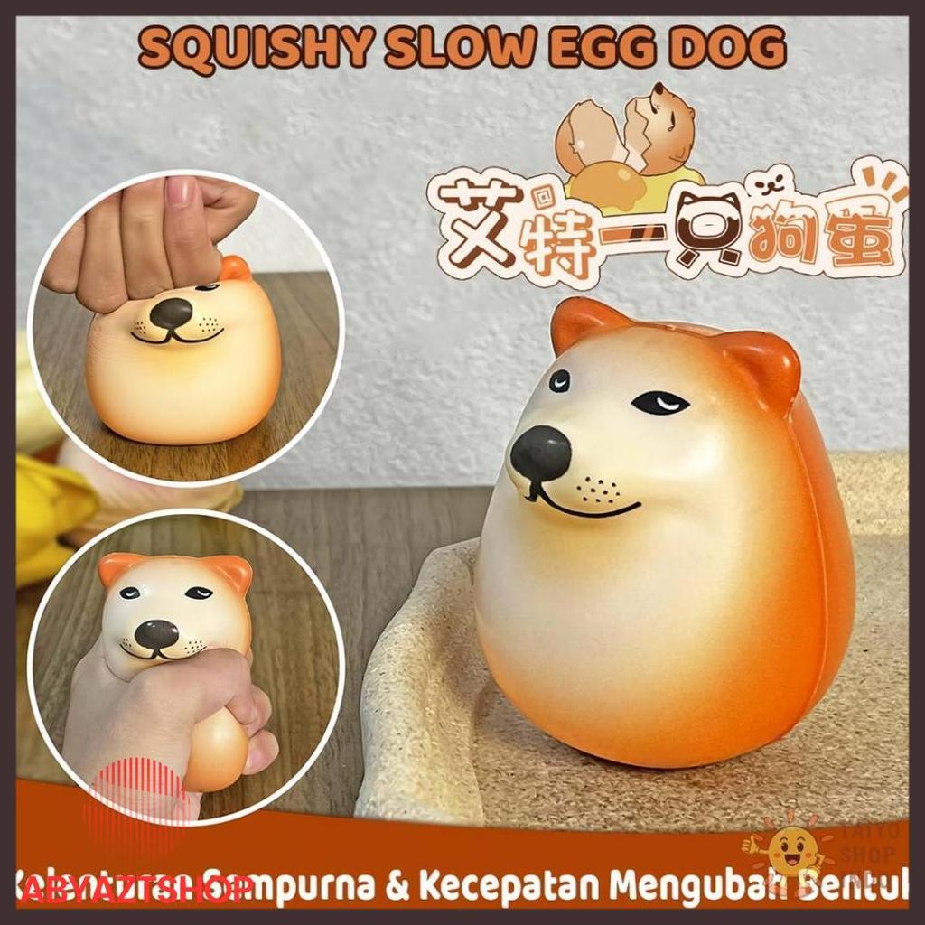 Special Price Taiyo Squishy Slow Egg Dog Squeeze Pencet Soft Squisi Telur Smooth Cute Stress Relief 