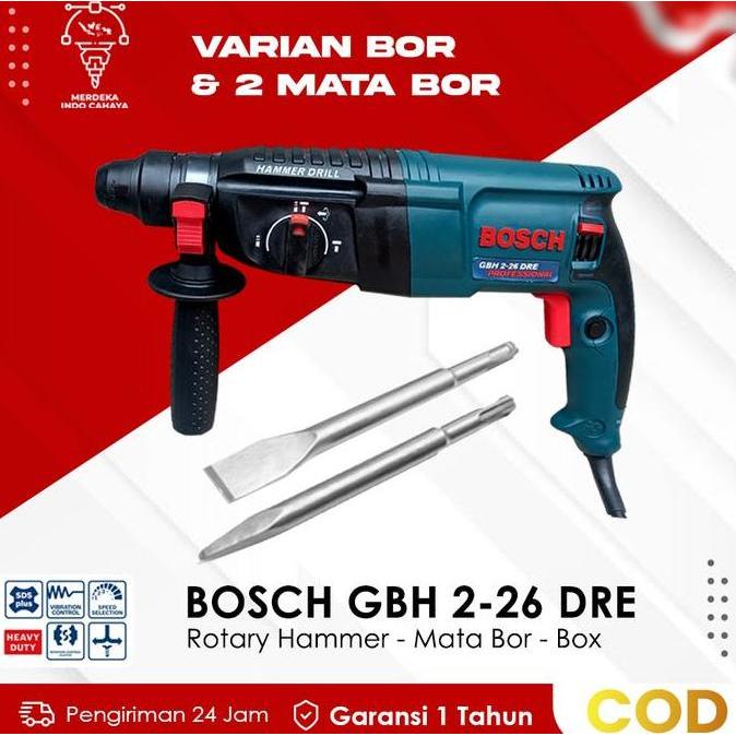 Sale Best Seller Bosch Mesin Bor Gbh 2-26 Dre Rotary Hammer 3 Fungsi Bor Beton Kayu Besi 800W Sds-Pl