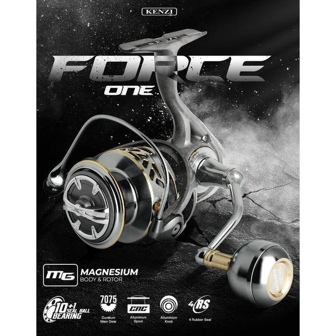 TERBARU - REEL KENZI FORCE ONE SW Magnesium Body Rotor Duralium 7075 Gear FORCE 1 1000 2000 3000 400