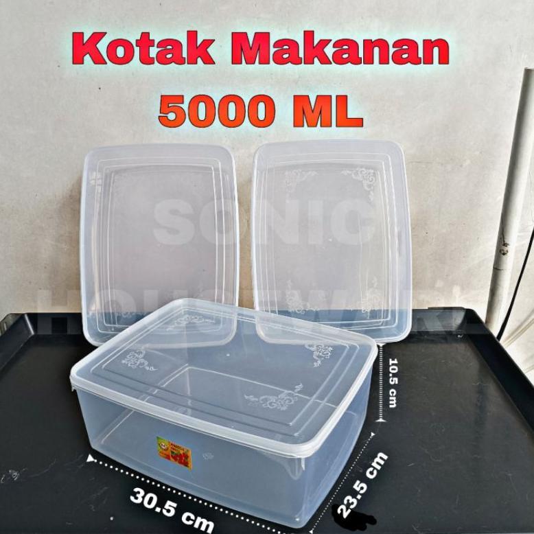 Toples Kotak Makan Makanan Sealware Segi Wadah Food Box 5000 Ml Kotak Gecko Reptile Reptil Tutup Ben