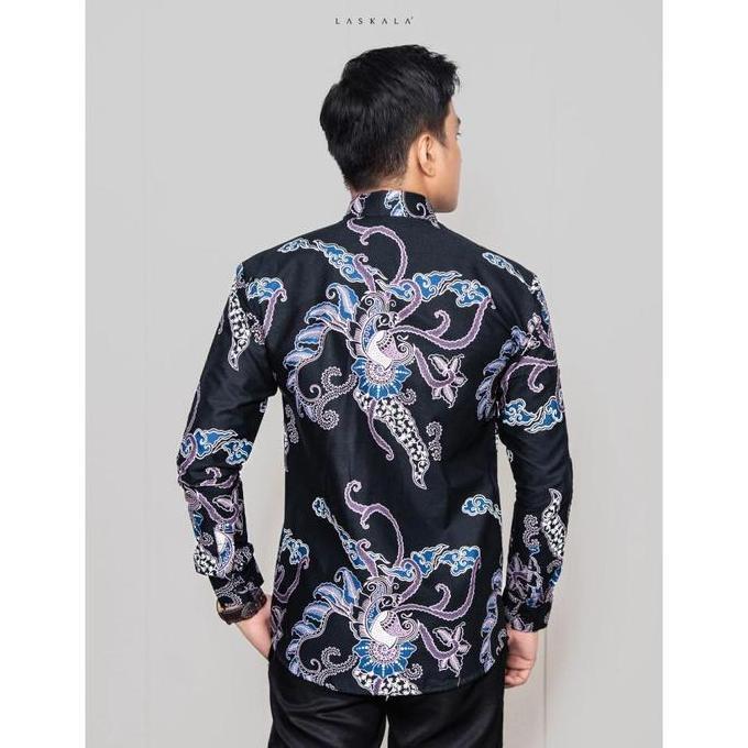 New Laskala Batik Premium Laxmi Kemeja Batik Pria Slimfit Lengan Panjang