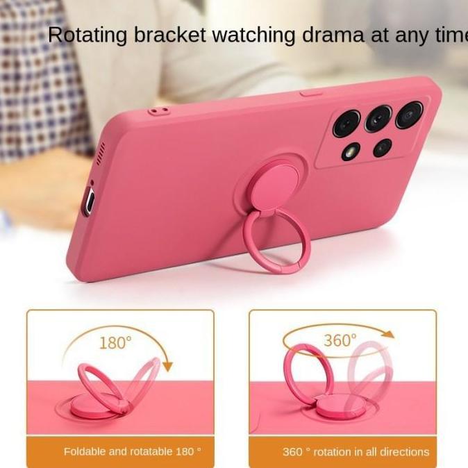 Ready case  untuk Samsung A13 A23 Case Candy Ring Stand Holder Silikon Soft Free Tali
