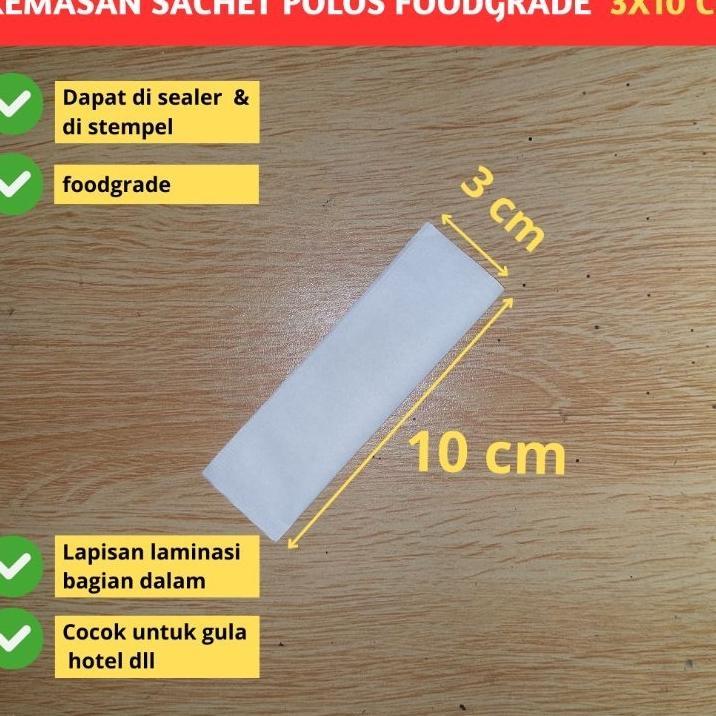 Kemasan Sachet Kertas Polos (3X10)Cm Untuk Wadah Kopi Teh Gula Hotel Dll (Bisa Diseal & Di Stempel)