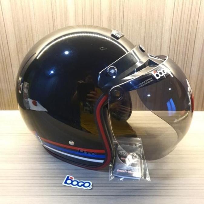 Helm Bogo Dewasa  Retro Kaca Cembung Cewek Cowok Force Anti Maling