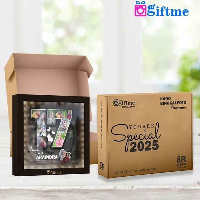 GIFTME Kado Bingkai Foto Anniversary bisa request Foto dilengkapi Lampu LED