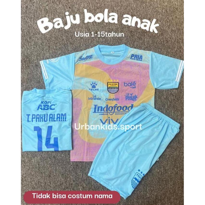 Weareyou- Setelan Baju Bola Anak Persib Terbaru/Baju Bola Anak Usia 1-15Tahun