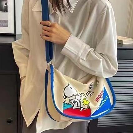 Tas Tote Bag Snoopy / Tas Bahu / Shoulder Bag / Tas Canvas Snoopy Premium Berwarna / Tas Selempang /