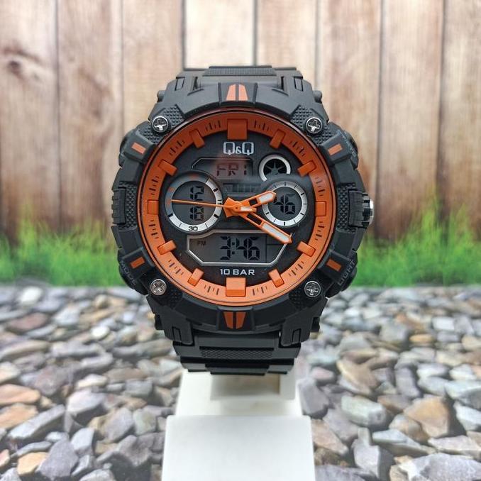 Ready  Jam Tangan Pria Q&Q QnQ QQ Analog Digital Hitam GW88J008Y Original