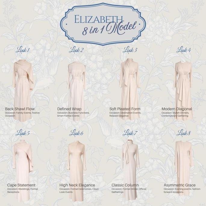 MAVERA - Elizabeth Cape Multiways Dress Cotton Silk Wrap Long Dress Mewah Elegan Lembut Nyaman Simpl