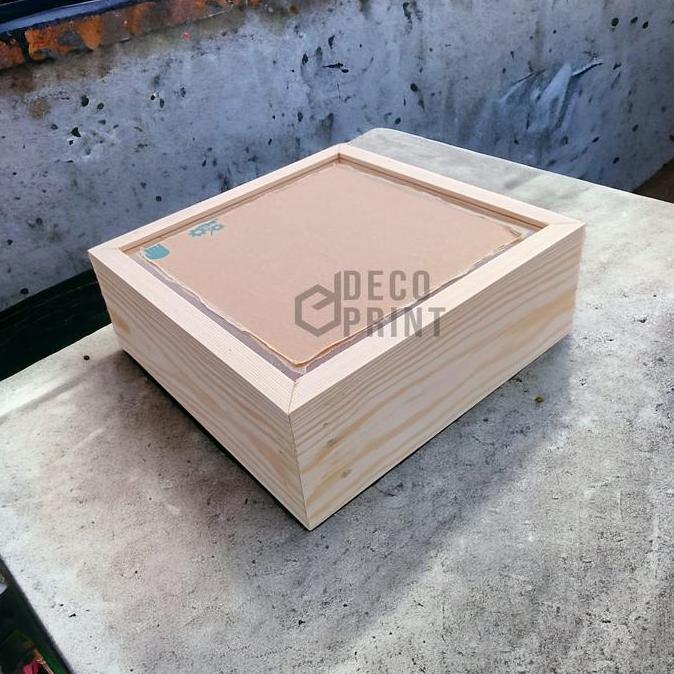 SidsWood [3D207] Pigura 3D Kayu 20x20x7 cm Bingkai Mahar, Perhiasan, Foto, Bunga Kering | Frame Jati