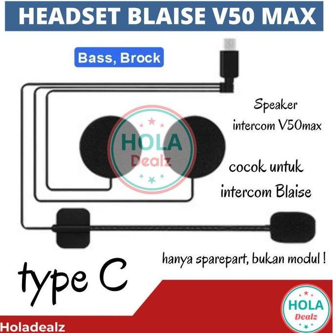 PART HEADSET INTERCOM BLAISE V50 MAX PART SPEAKER INTERCOM BLUETOOTH HELMET HEADSET BLAISE V50MAX ME