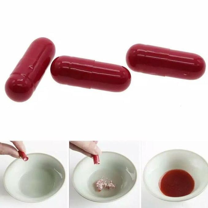 New Mainan Darah Palsu Fake Blood Capsules Kapsul Darah Palsu Mainan Prank Darah Palsu Halloween