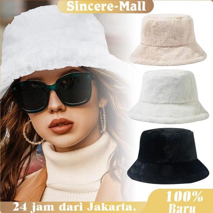 SMG Topi Wanita Bulu Premium Halus Tebal / Topi Wanita Musim Dingin Fashion Gaya Jepang Korea