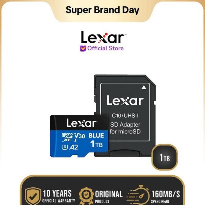 NEW LEXAR BLUE MICROSDXC UHS-I A2 V30 1TB - MICRO SD 1 TB ORI