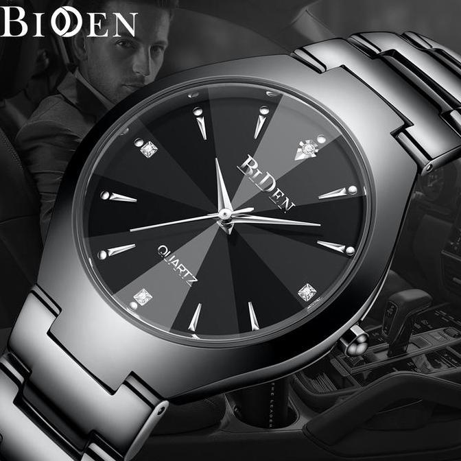 BIDEN jam tangan pria BIDEN Bisnis Mewah Otomatis Date Anti Air Kuarsa jam tangan cowok