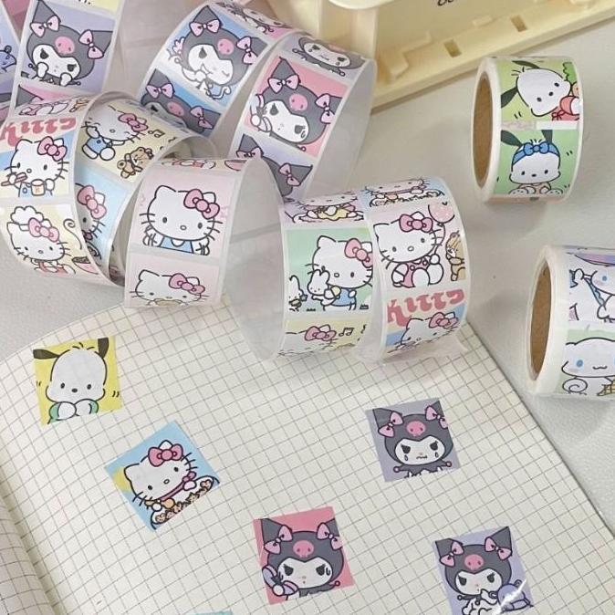 Sandyou- 200 Lembar Stickers Cartoon Stiker Anak Purple Monster Cute Lucu Rekat