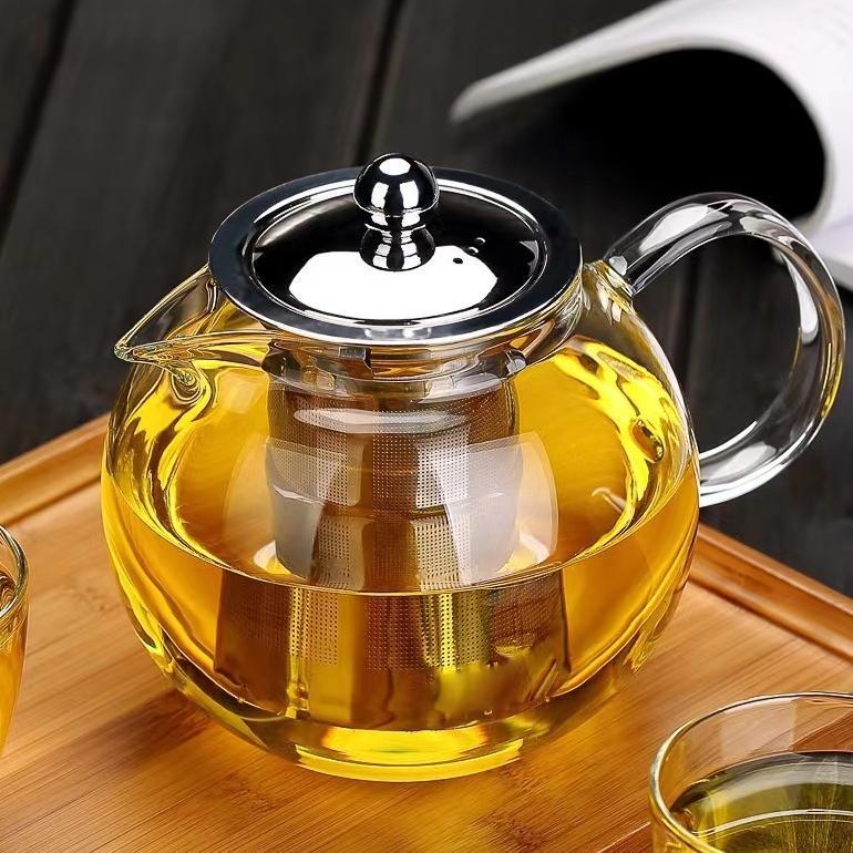 Teko Kaca Tahan Panas Masak Air dengan Saringan Teh Glass Teapot BR352
